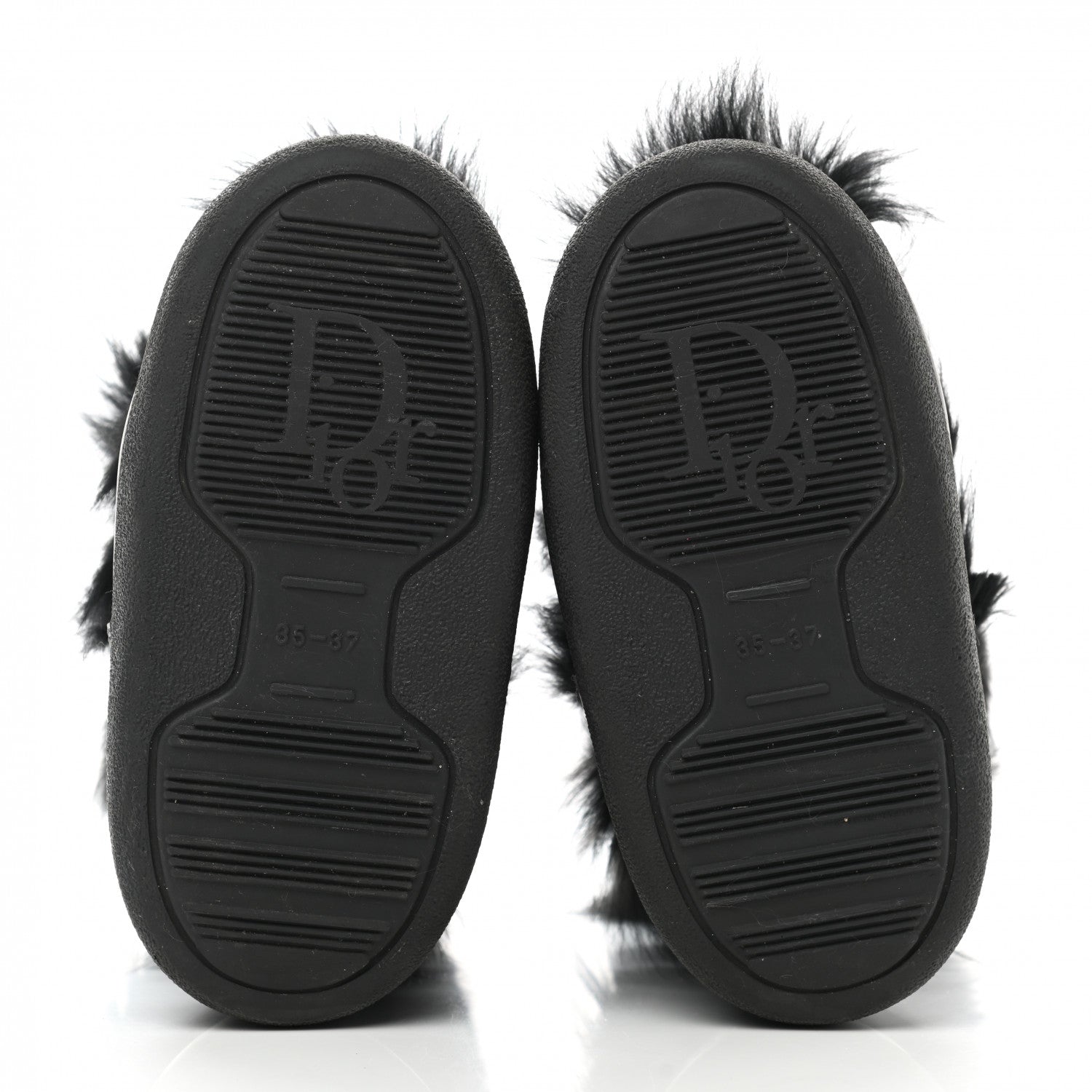 Christian Dior Canvas Calfskin Fur Womens Moon Boots 35-37 Black 5 of 10