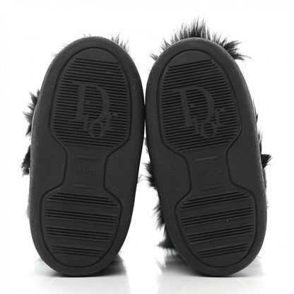 Christian Dior Canvas Calfskin Fur Womens Moon Boots 35-37 Black 5 of 10