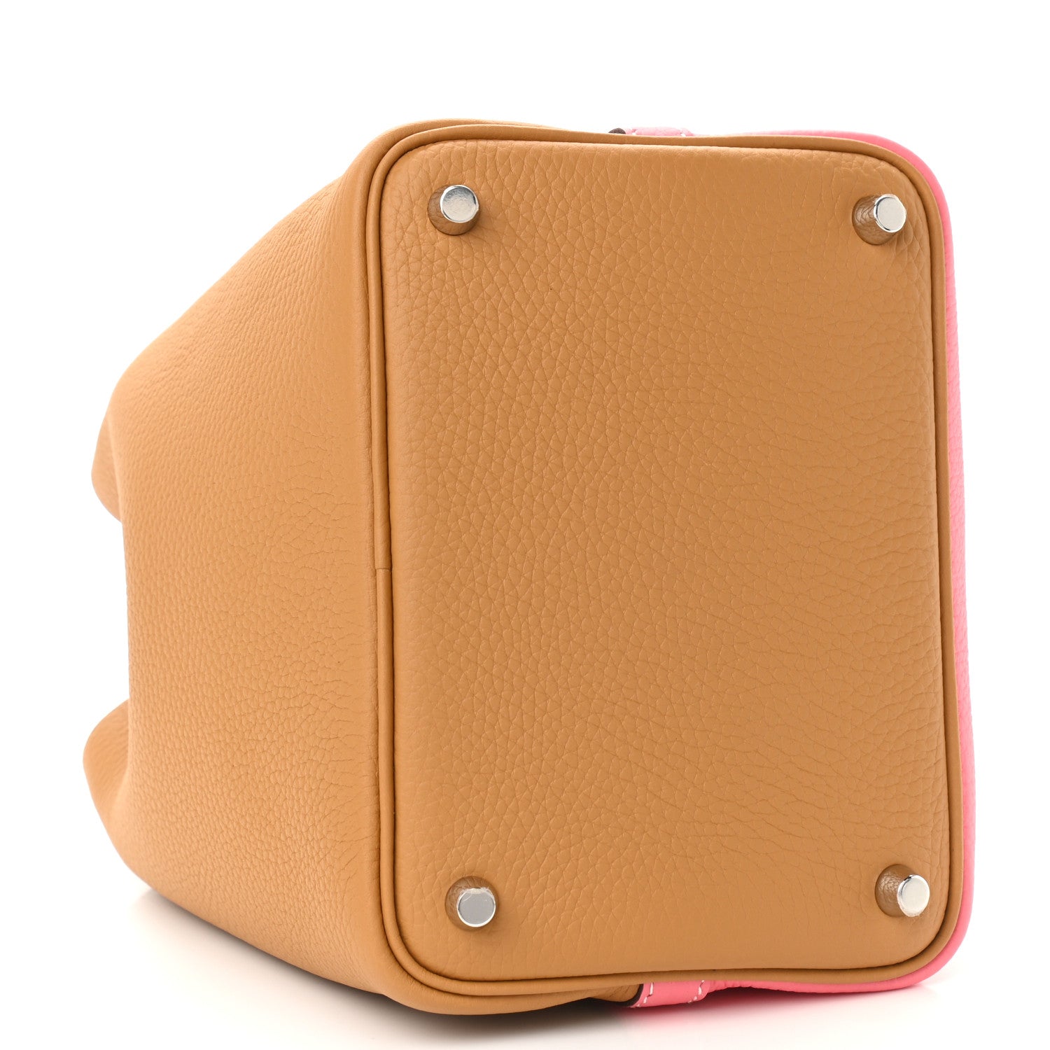 Hermes Taurillon Clemence Casaque Picotin Lock 18 PM Rose Azalee Sesame 4 of 10