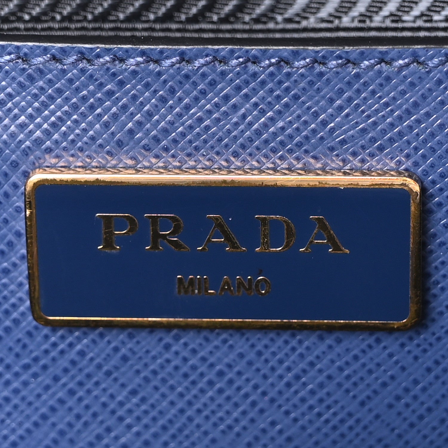 Prada Saffiano Lux Bi-Color Medium Galleria Double Zip Tote Bluette Black 6 of 9
