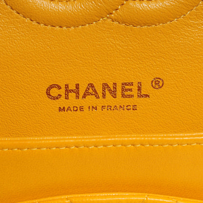 Chanel Lambskin Medium Double Flap Yellow 6 of 9