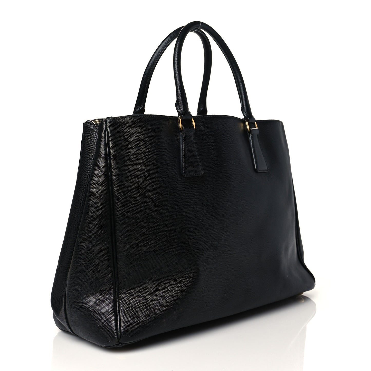 Saffiano Medium Galleria Double Zip Tote Black
