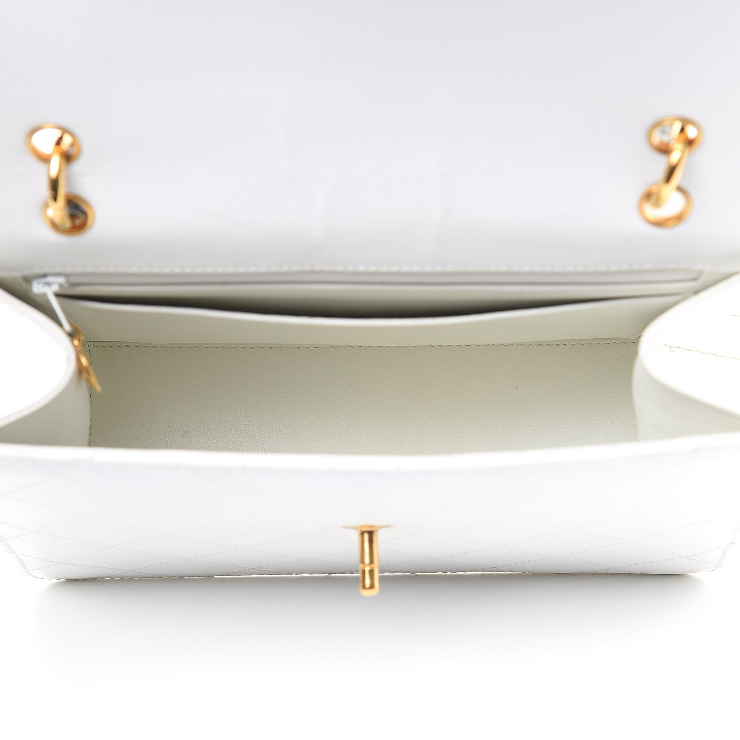 Chanel Caviar Stitched Flap Shoulder Bag White 5 of 14