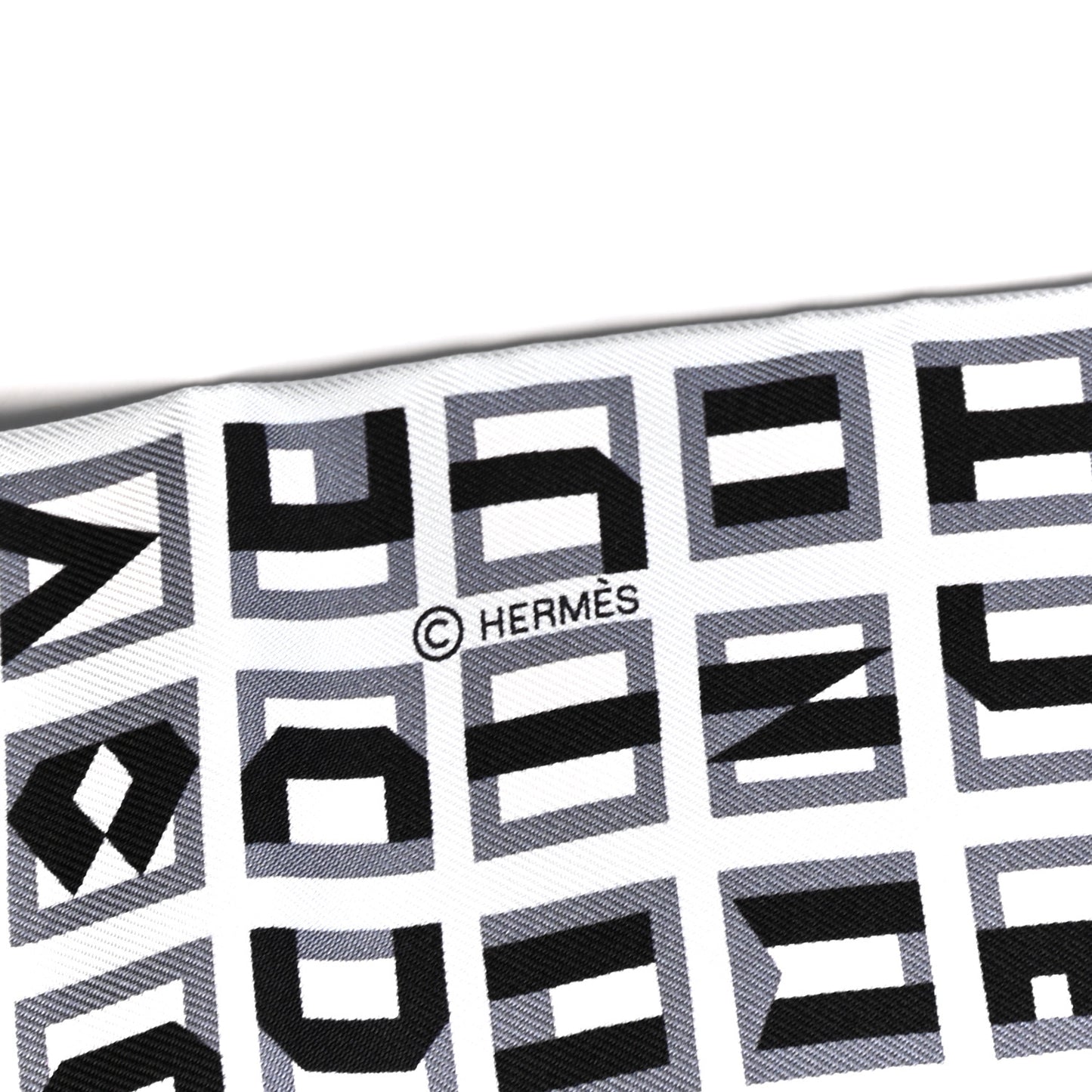 Silk Lettres Et Pois Maxi Twilly Cut Gris Black Menthol