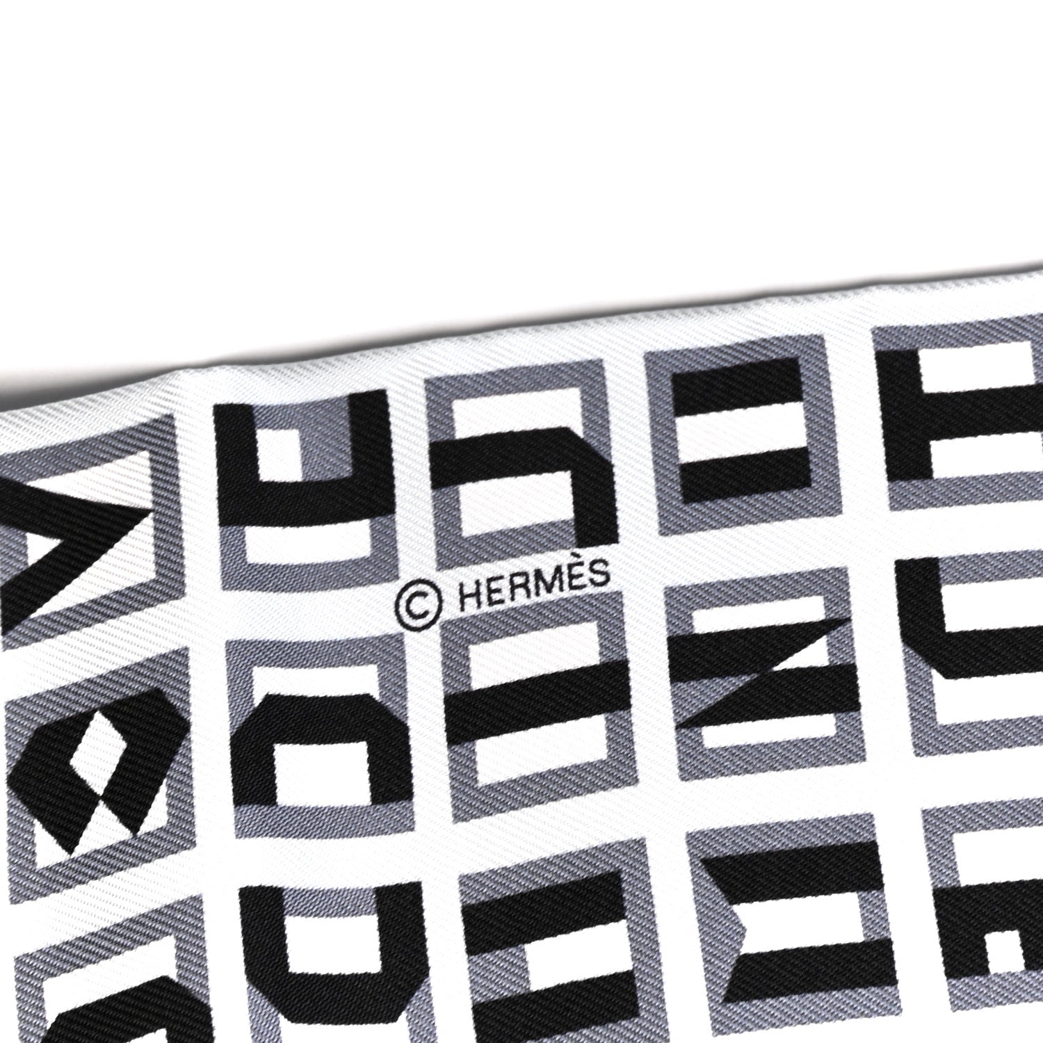 Hermes Silk Lettres Et Pois Maxi Twilly Cut Gris Black Menthol 2 of 4