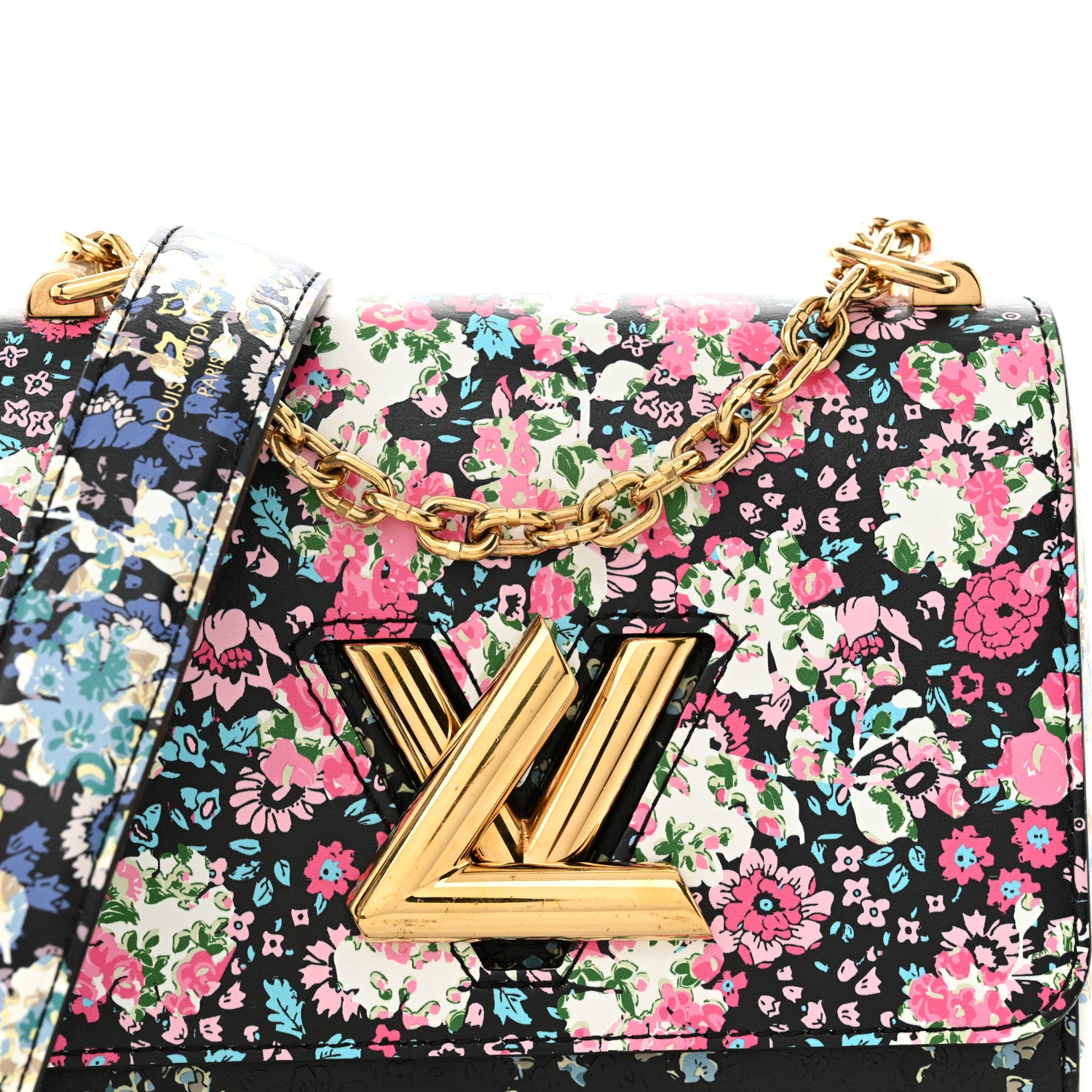 Louis Vuitton Printed Calfskin Flower Twist Shoulder Bag PM 7 of 9