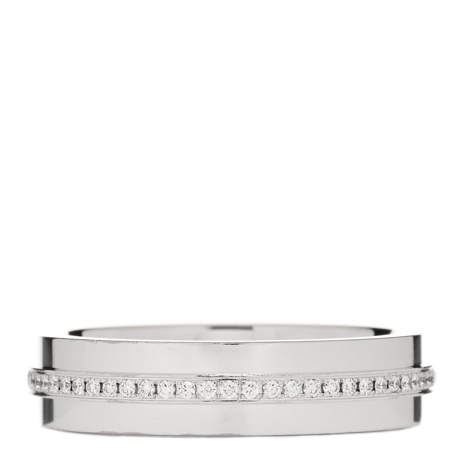Tiffany 18K White Gold Diamond Narrow T Two Ring 49 5 3 of 5