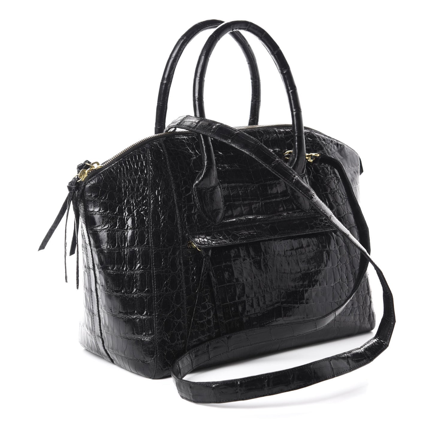 Crocodile Dome Satchel Black