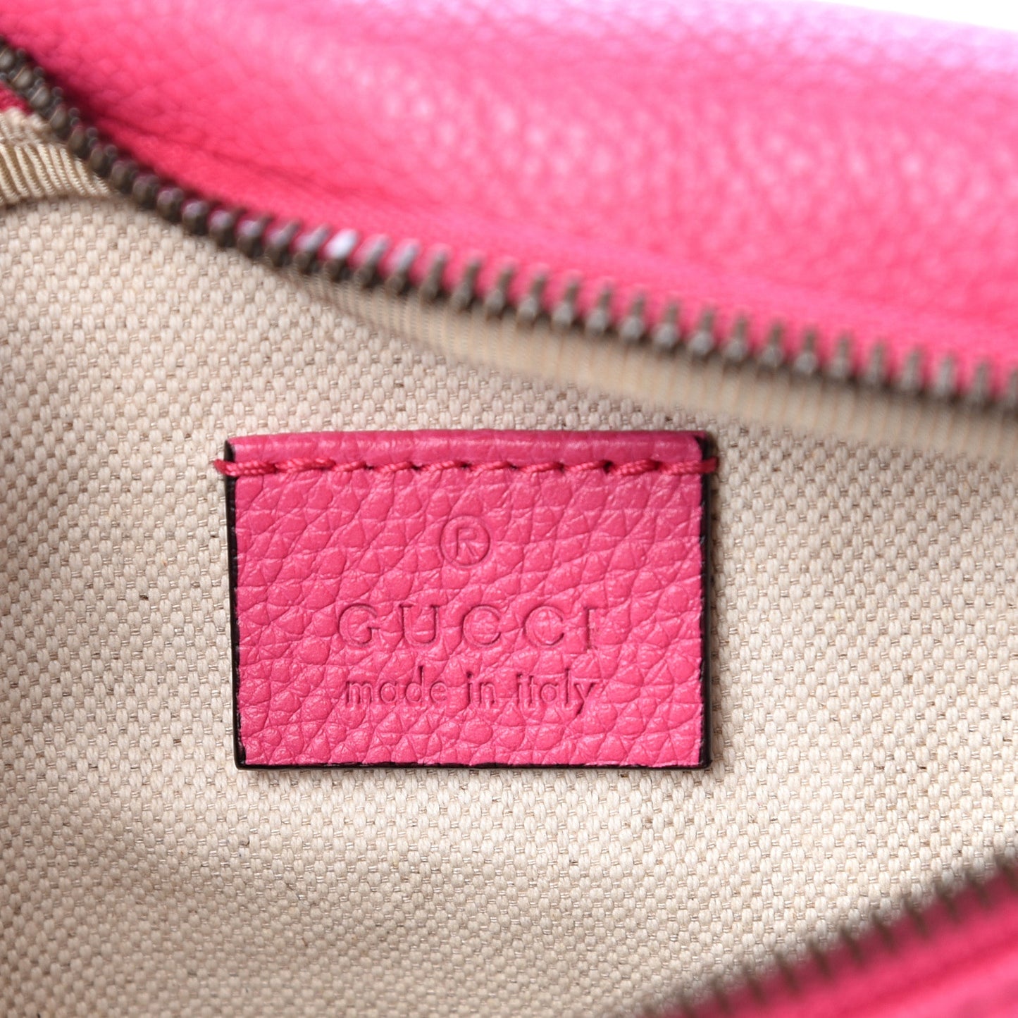 Grained Calfskin Small Logo Belt Bag Box Pink Green