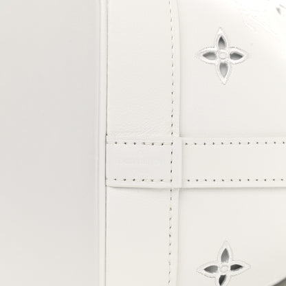 Louis Vuitton Calfskin Monogram Cutout Petit Noe White 7 of 10
