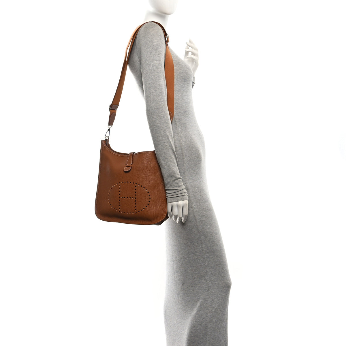 Hermes Taurillon Clemence Evelyne III PM Gold 2 of 10