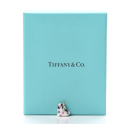Tiffany Sterling Silver Pink Sapphire Etoile Heart Charm 3 of 3