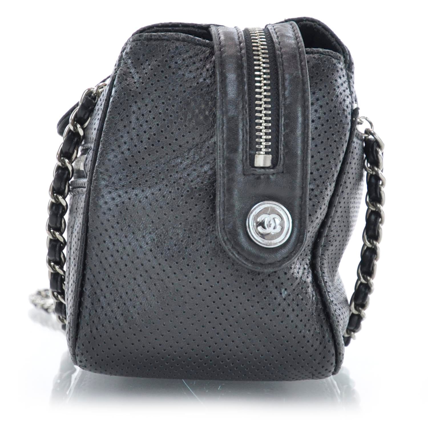 Chanel Calfskin Perforated 50's Tote Black 4 of 9