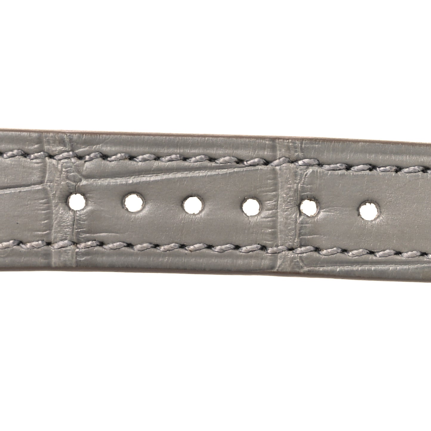 Matte Alligator Heure H Hour Watch Strap Gris Perle