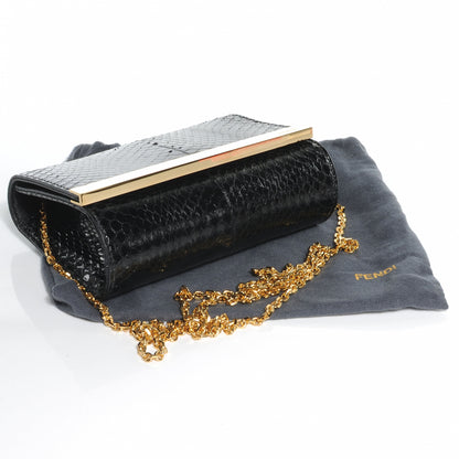 Fendi Python Mini Rush Clutch Black 6 of 10