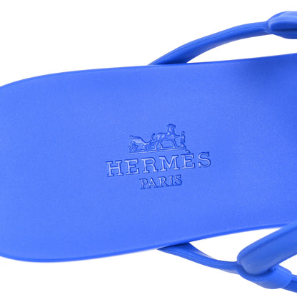 Hermes Rubber Womens Egerie Sandals  37 Bleu Outremer 8 of 10