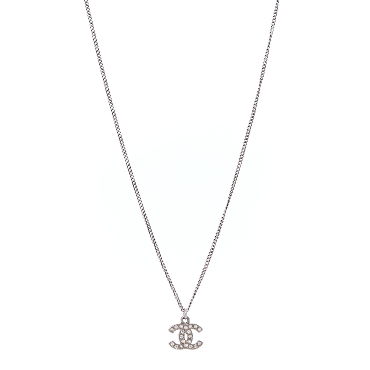 Crystal Timeless CC Necklace Silver