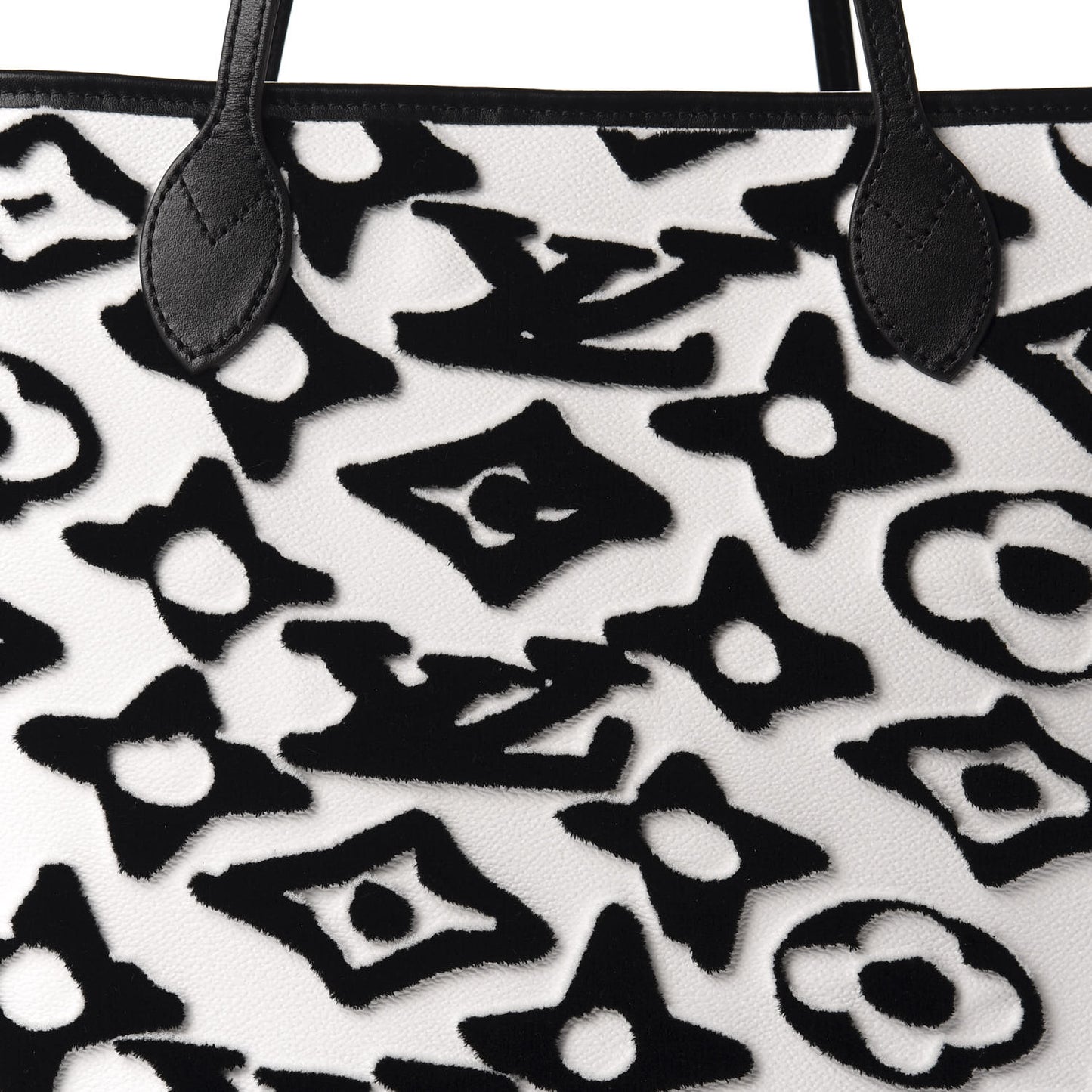 X UF Tufted Monogram Neverfull MM Black White