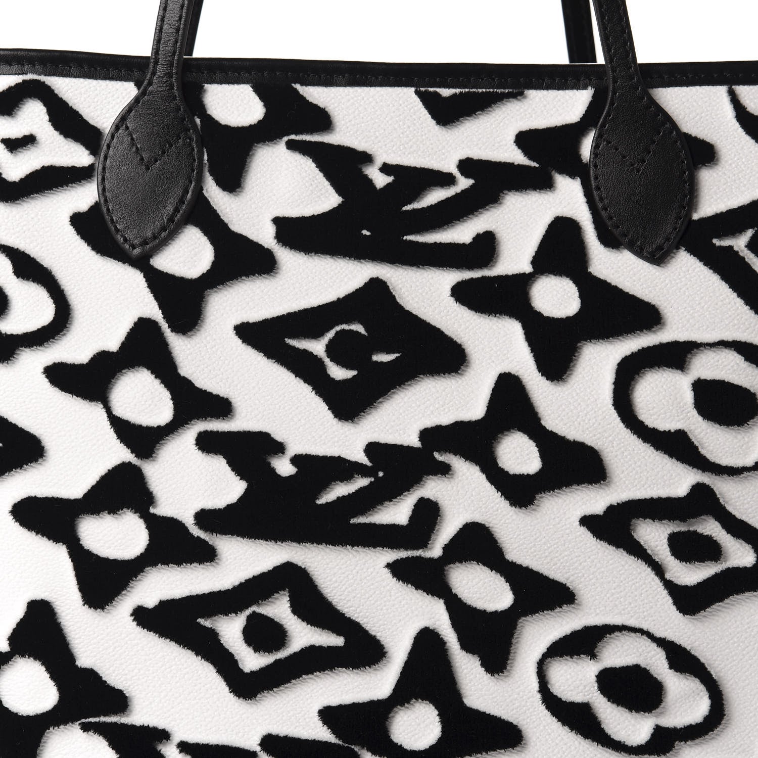 Louis Vuitton X UF Tufted Monogram Neverfull MM Black White 10 of 10