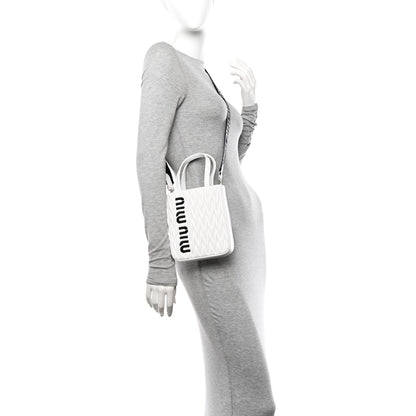Miu Miu Patent Matelasse Crossbody Bag White Black 2 of 10