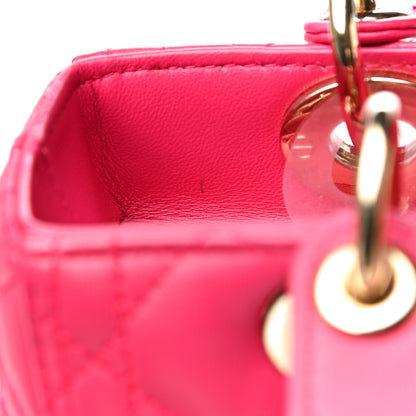 Christian Dior Lambskin Cannage Medium Lady Dior Pink 11 of 21