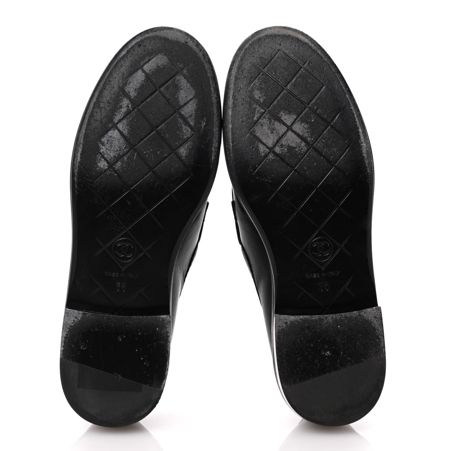 Lambskin Quilted CC Turnlock Loafers 36 Black