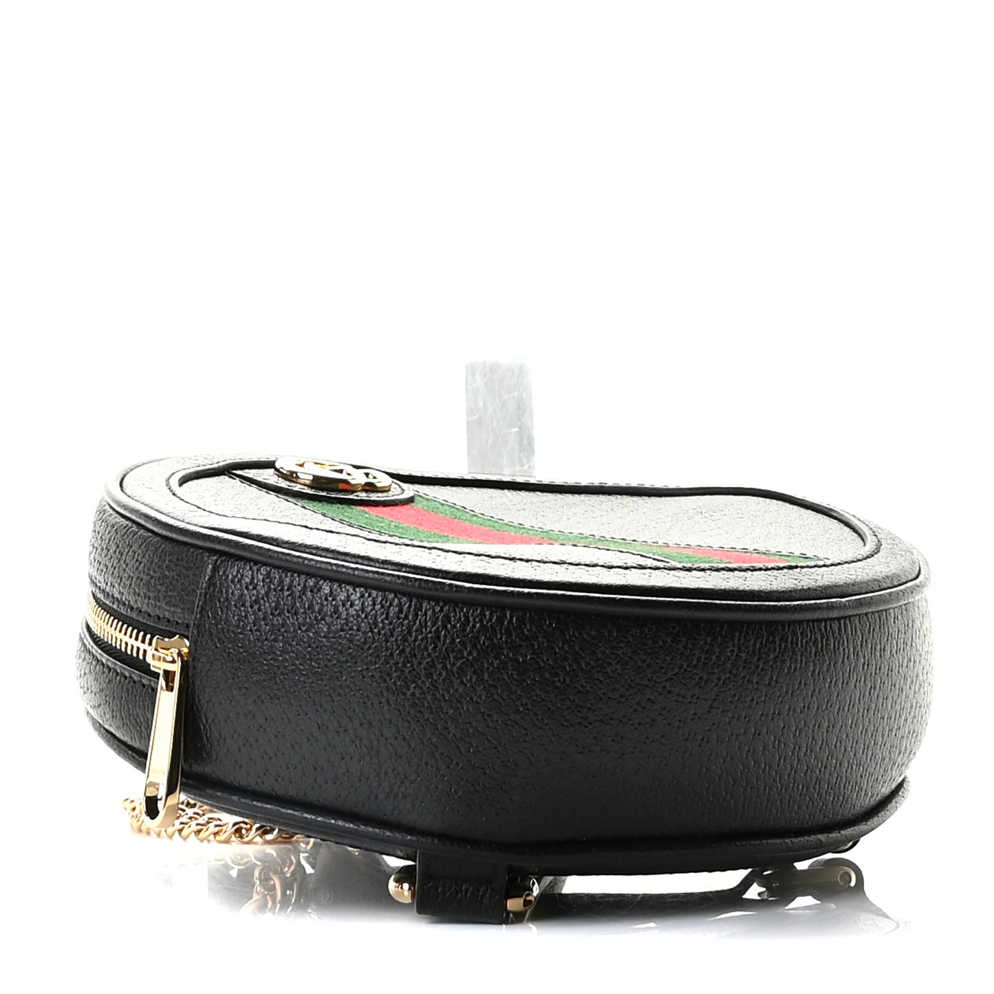 Grained Calfskin Web Mini Ophidia Round Backpack Black