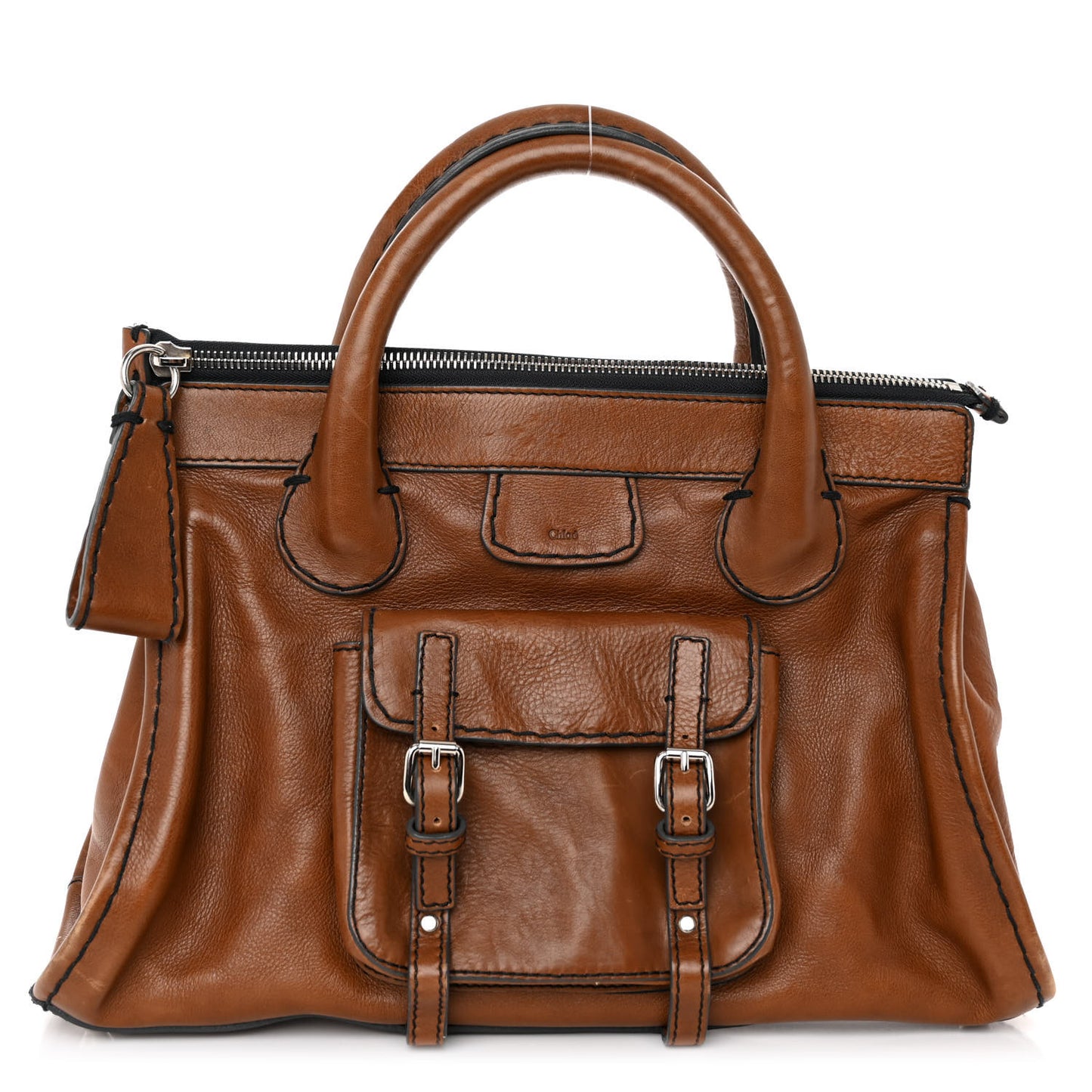 Calfskin Edith Satchel Ecureil Brown