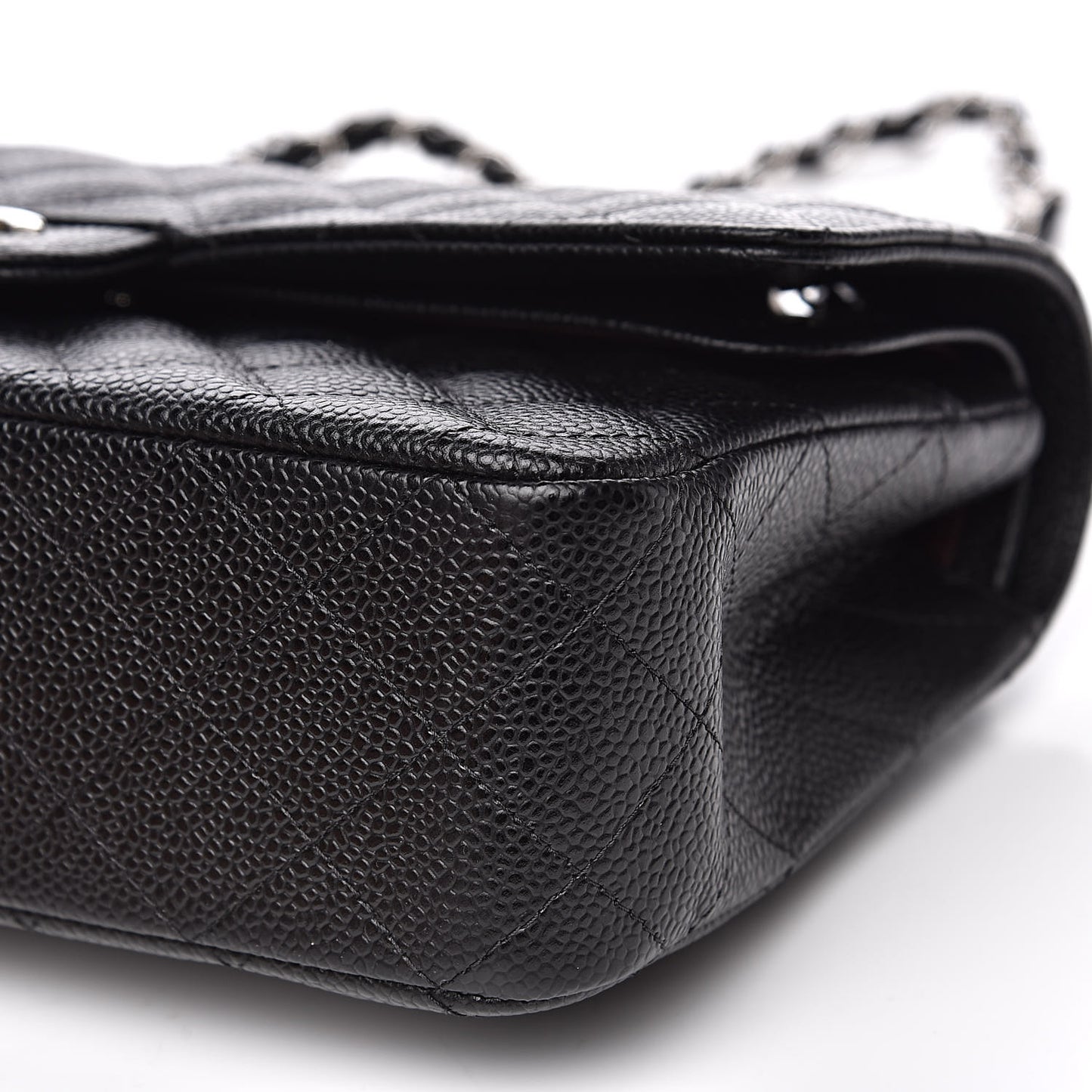 Caviar Quilted Medium Double Flap Black