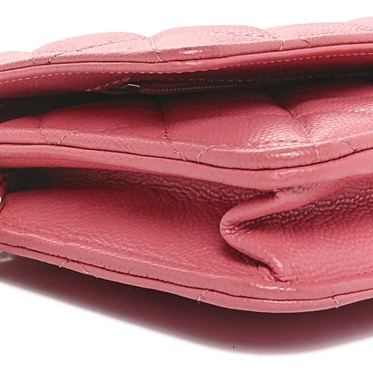 Chanel Caviar Quilted Wallet On Chain WOC Dark Pink 10 of 13