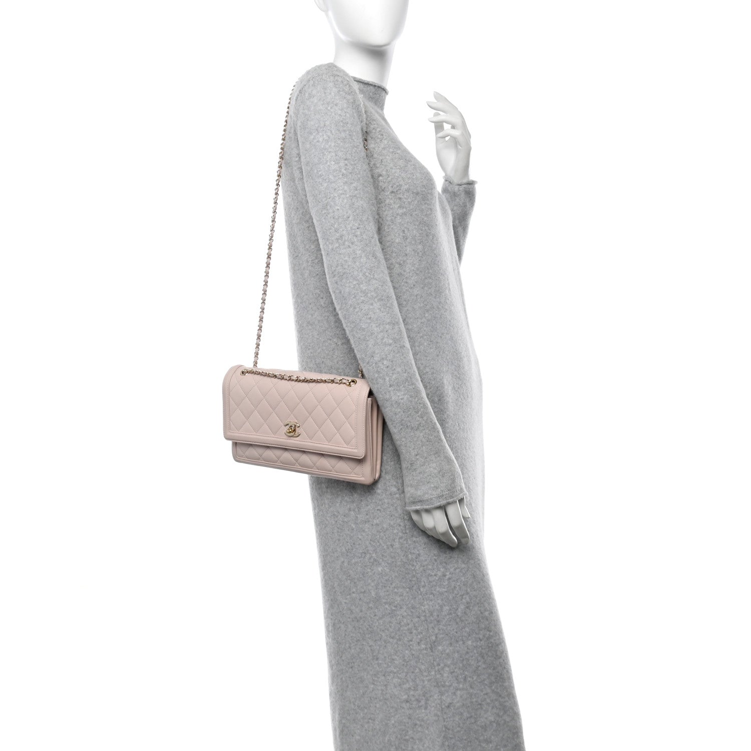 Chanel Lambskin Quilted Hanbok Flap Bag Light Pink 2 of 10