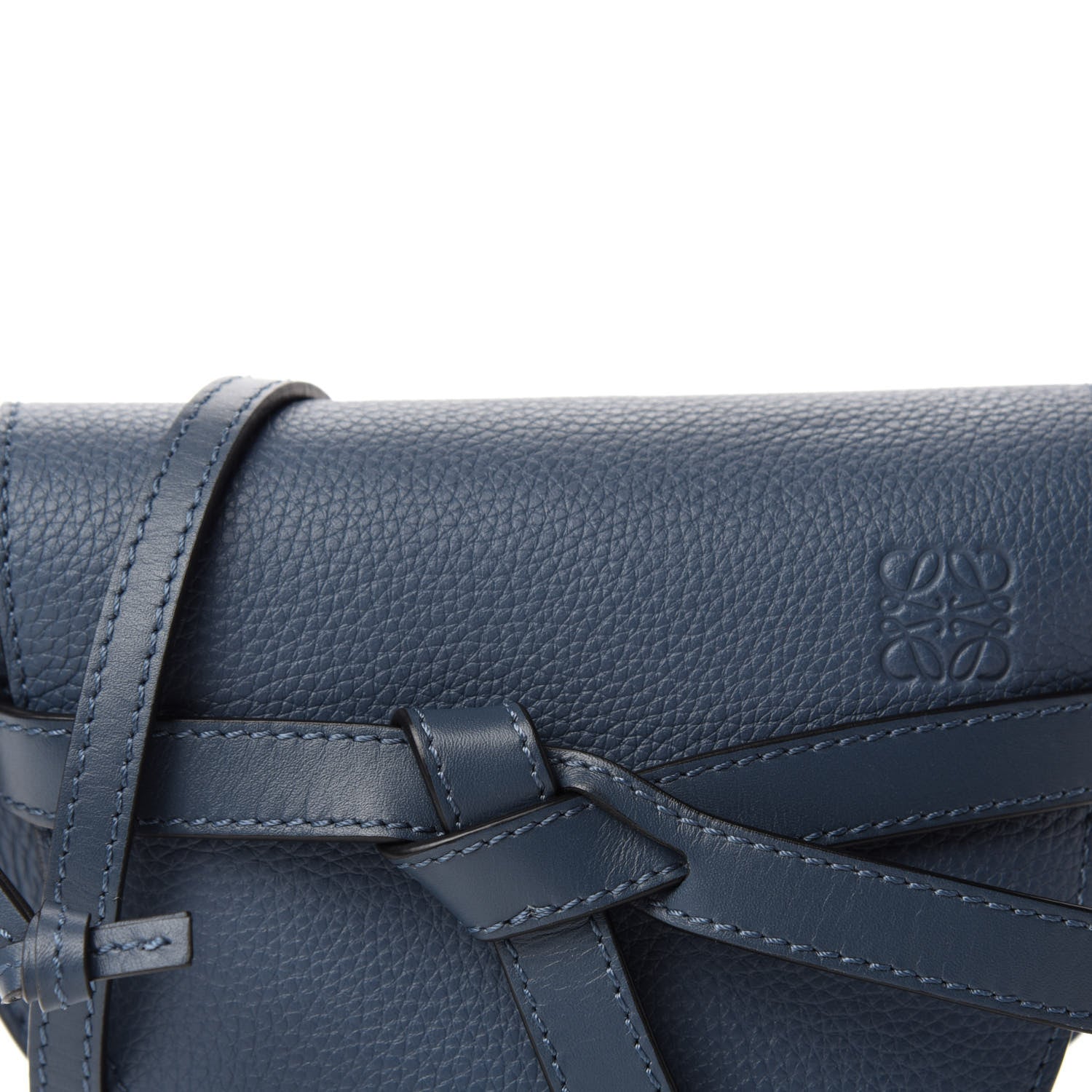 Loewe Grained Calfskin Mini Gate Crossbody Bag Steel Blue 10 of 10
