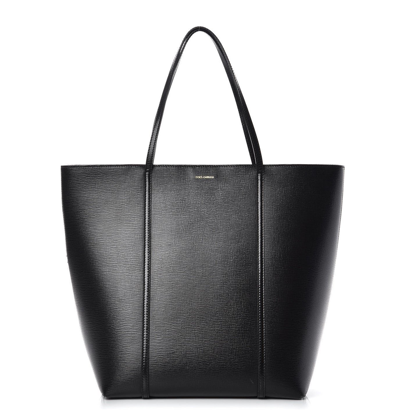 Textured Calfskin Miss Escape Tote Black
