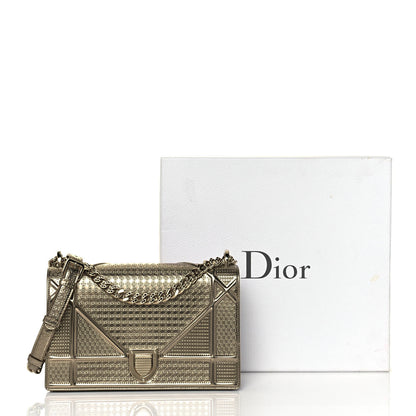 Christian Dior Metallic Patent Micro-Cannage Medium Diorama Flap Bag Gold 13 of 13