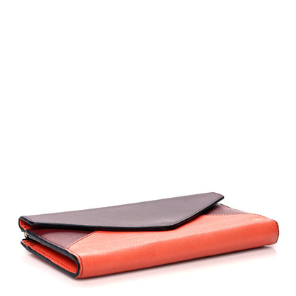 Chloe Calfskin Flap Long Wallet Orange Fizz Burgundy 4 of 12