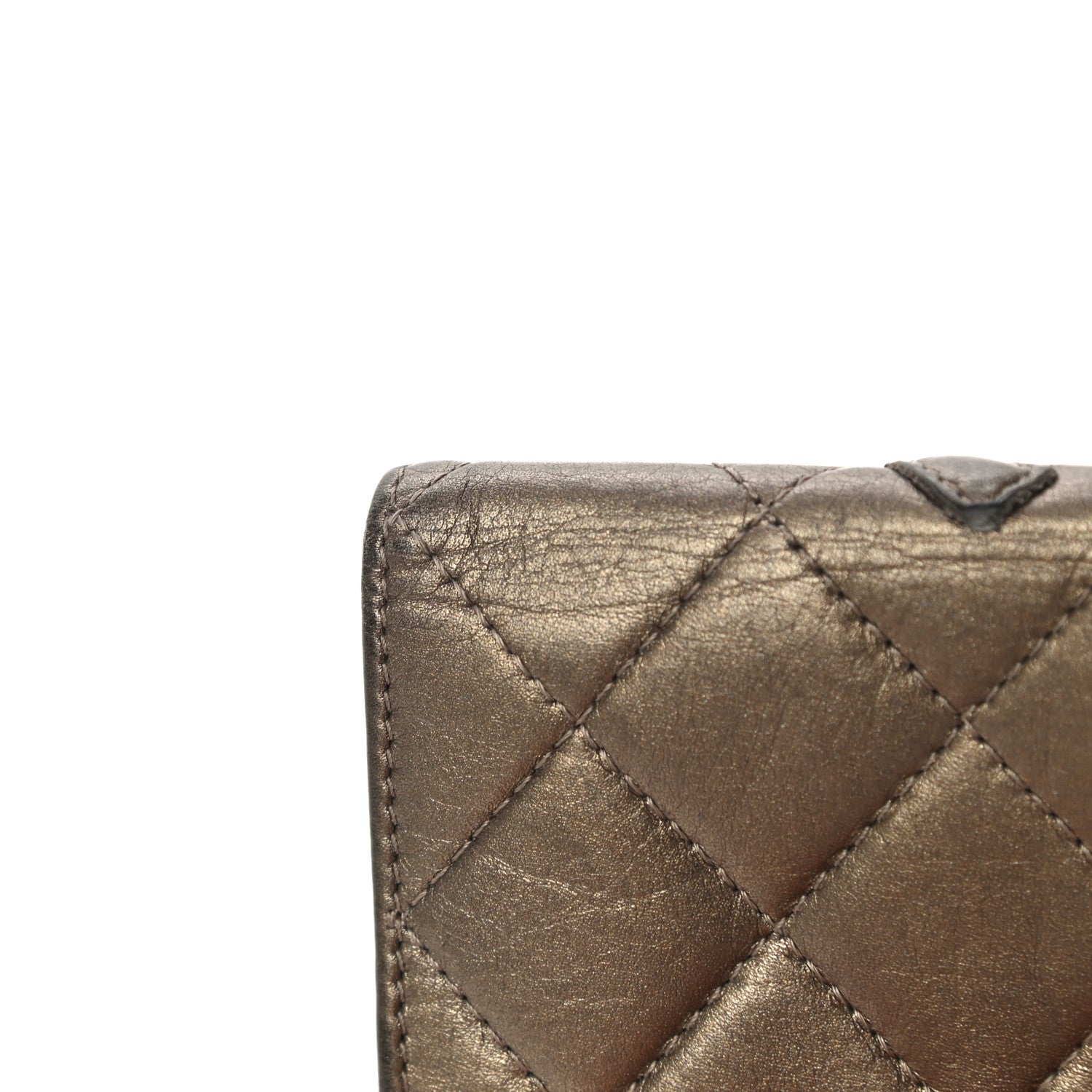 Chanel Metallic Calfskin Quilted Cambon Key Holder Case Bronze 19 of 23