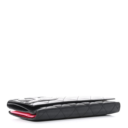 Chanel Calfskin Quilted Cambon Long Double Wallet Black 4 of 13