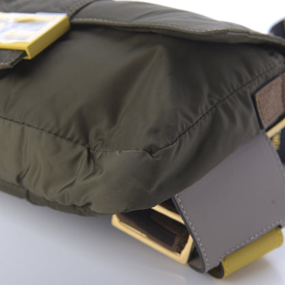 Fendi Nylon Dolmias Vitello Grace FF Puffer Belt Baguette Bag Military Brown Tortora 8 of 11