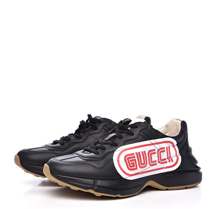 Gucci X SEGA Calfskin Logo Mens Rhyton Sneakers 8 Black 3 of 8