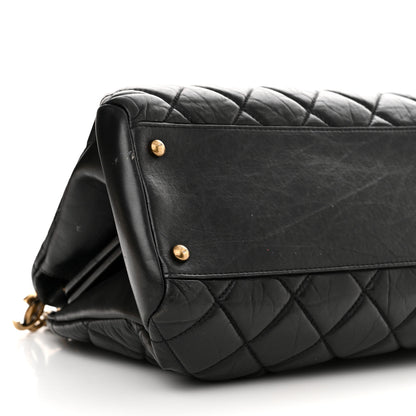 Chanel Aged Calfskin Large Just Mademoiselle Bowling Bag Black 11 of 12