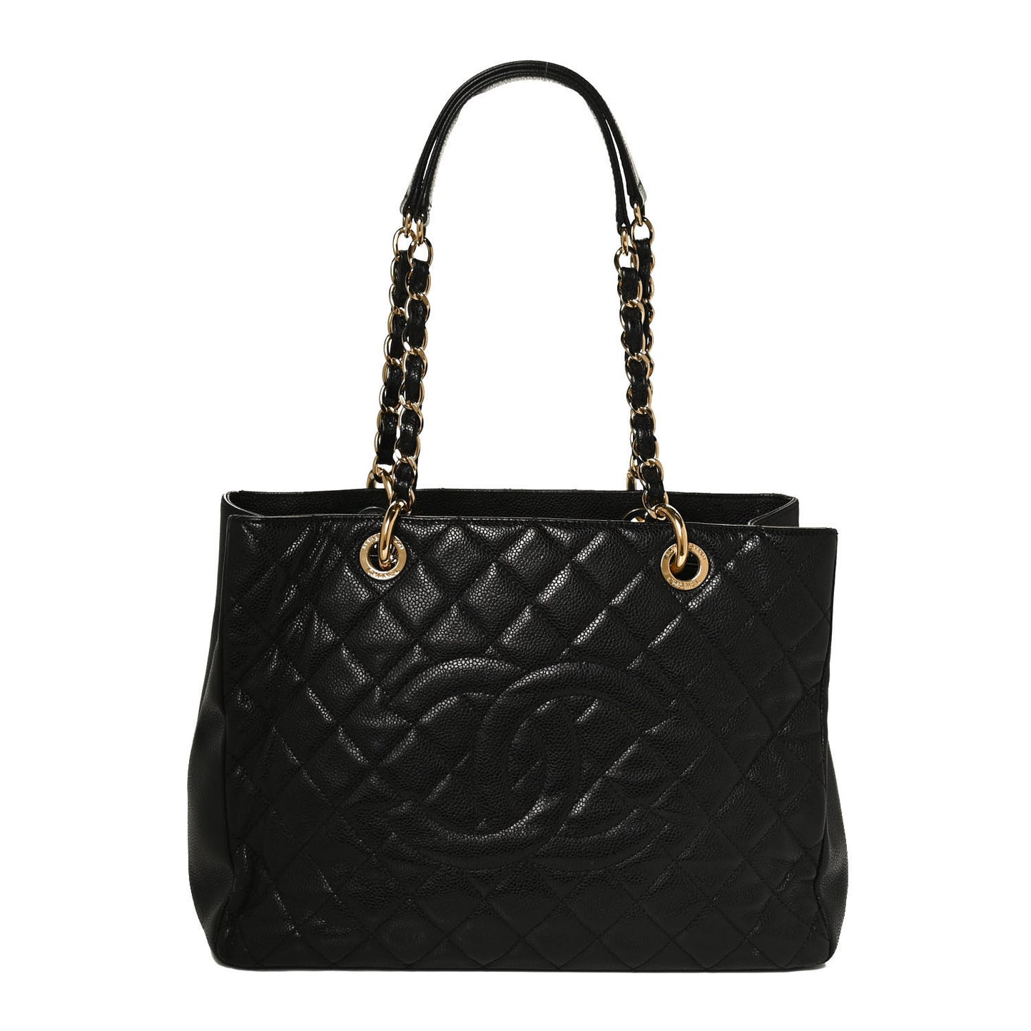 Caviar Quilted Grand Shopping Tote GST Black