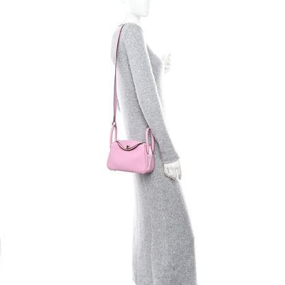 Hermes Taurillon Clemence Mini Lindy 20 Mauve Sylvestre 2 of 9