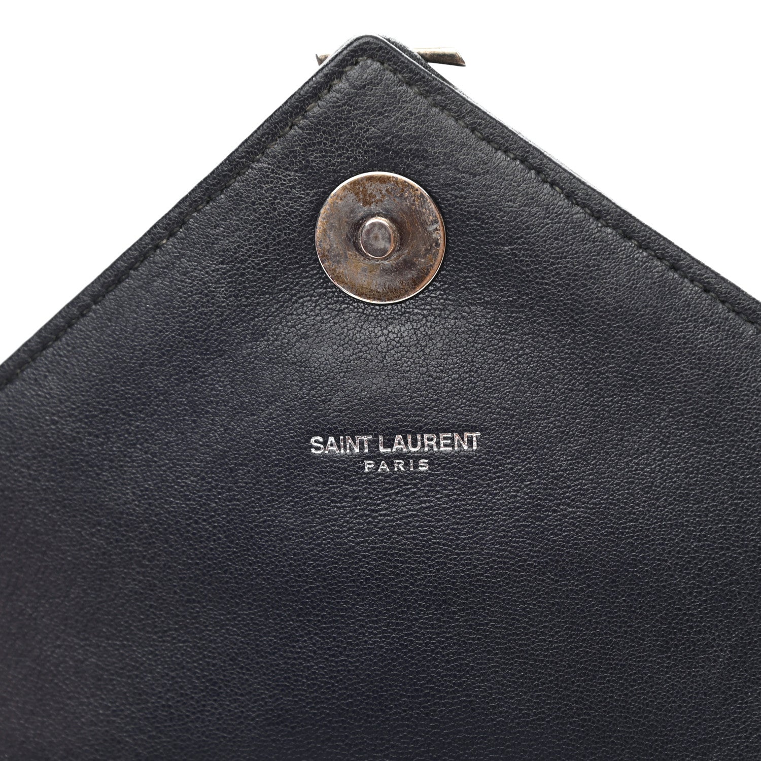 Saint Laurent Sheepskin Matelasse Chevron Monogram Medium College Bag Deep Marine 5 of 9