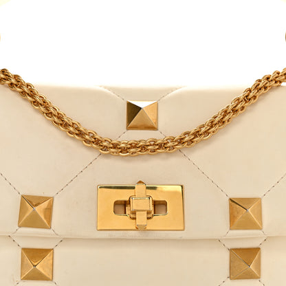 Valentino Garavani Nappa Large Roman Stud Shoulder Bag Ivory 7 of 12