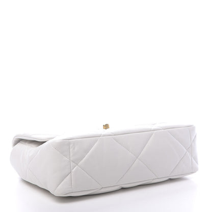 Chanel Goatskin Quilted Large 19 Flap White 4 of 10