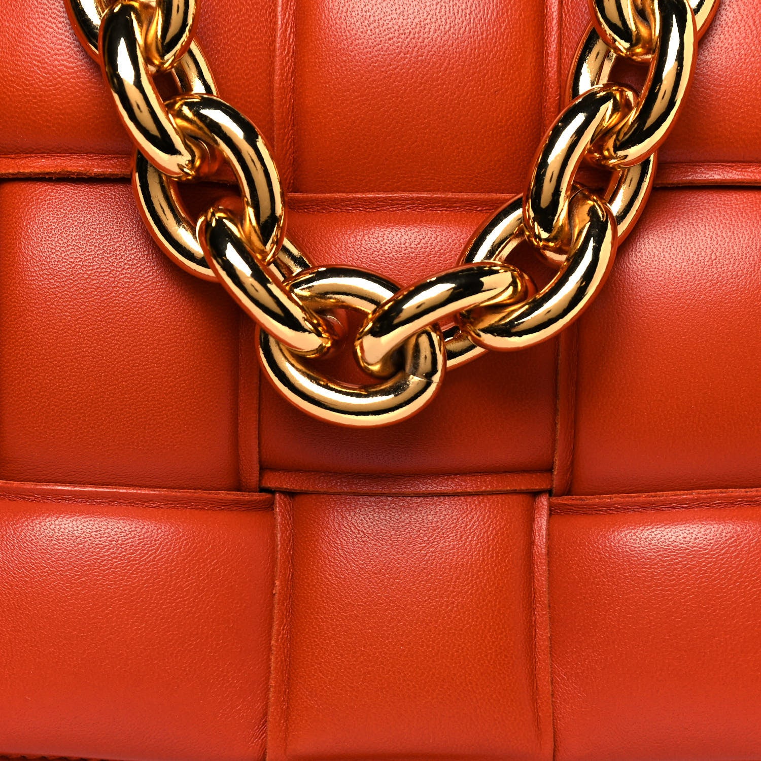 Bottega Veneta Lambskin Maxi Intreccio Padded Chain Cassette Crossbody Bag Maple 10 of 14