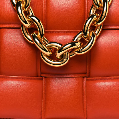 Bottega Veneta Lambskin Maxi Intreccio Padded Chain Cassette Crossbody Bag Maple 10 of 14