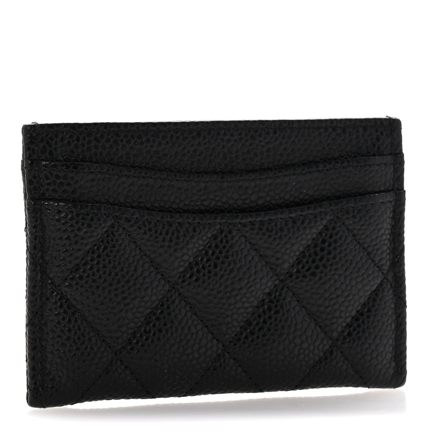 Caviar Quilted Card Holder Black