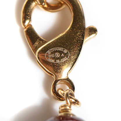 Chanel Beaded CC Long Strand Necklace Black Red 3 of 6