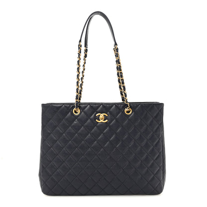 Chanel Caviar Quilted Large CC Shopping Tote Navy 1 of 12